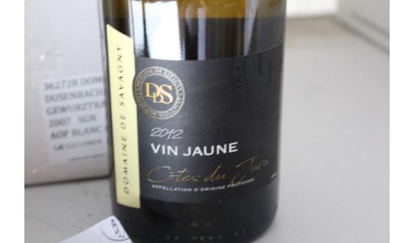 6 flessen à 75cl witte wijn Domaine du Moulin de Dusenbach , Gewurtztraminer 2007 plus 6 flessen à 50cl wijn Domaine de Savagny, Vin Jaune, Côtes des Jura 2012